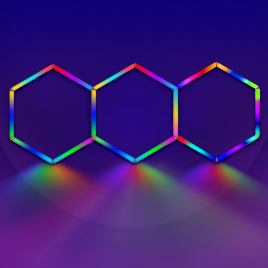 3 Straight Hex RGB Hexgrid LED Lighting System